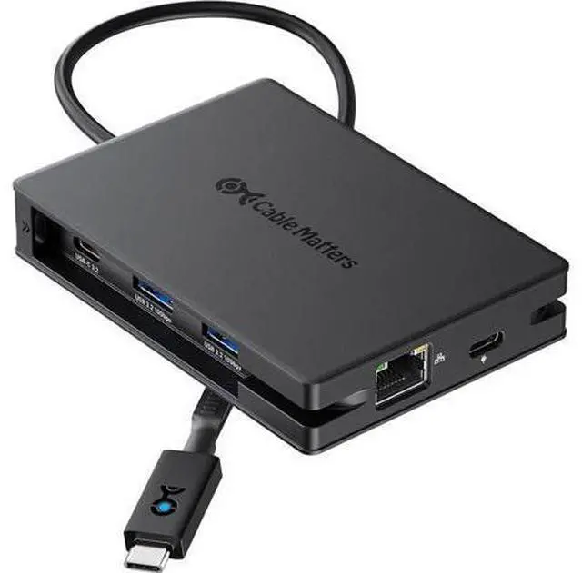 Main image of 8-in-1 USB C Hub Multiport Adapter with Dual 4K@60Hz HDMI 140W PD Charging Gigabit Ethernet 10Gbps Data Transfer: 2X USB-C & 1x USBA 3.2 Ports (Support ONE External Display on MacOS)