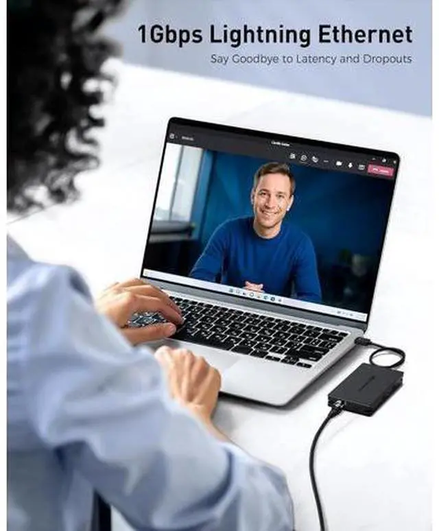 Alt view image 7 of 7 - 8-in-1 USB C Hub Multiport Adapter with Dual 4K@60Hz HDMI 140W PD Charging Gigabit Ethernet 10Gbps Data Transfer: 2X USB-C & 1x USBA 3.2 Ports (Support ONE External Display on MacOS)