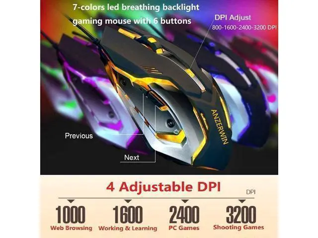 Alt view image 6 of 7 - Gaming Keyboard and Mouse Combo Orange Yellow Backlit LED Backlight Keyboard Computer Gaming Keyboad Lighted PC Gaming Mouse USB Keyboard Clicky Key Silver Metal Structure for Xbox PS4 PS3 Working