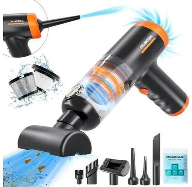 Main image of COLORCORAL Handheld Vacuum Cordless Rechargeable 16000Pa High Power Car Vacuum Portable with Brushless Motor, 4 in 1 Portable Vacuum Cleaner with Cleaning Gel for Home, Car and Office