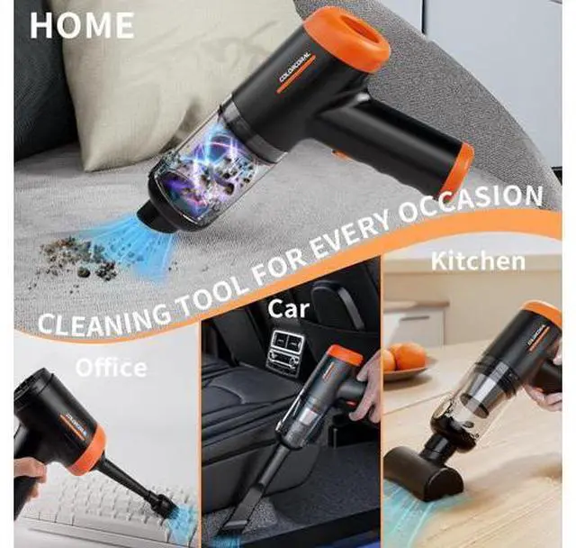Alt view image 5 of 7 - COLORCORAL Handheld Vacuum Cordless Rechargeable 16000Pa High Power Car Vacuum Portable with Brushless Motor, 4 in 1 Portable Vacuum Cleaner with Cleaning Gel for Home, Car and Office