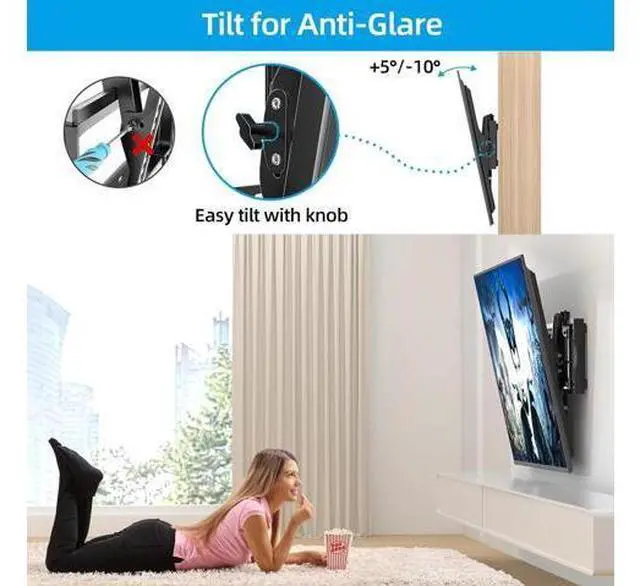 Alt view image 3 of 7 - HOME VISION Heavy Duty Tilt TV Wall Mount Bracket for 48-120 Inch Flat/Curved TVs, 200Lbs Capacity, Fits 16/18/24 Inch Studs, Max VESA 800x600mm for LED OLED LCD