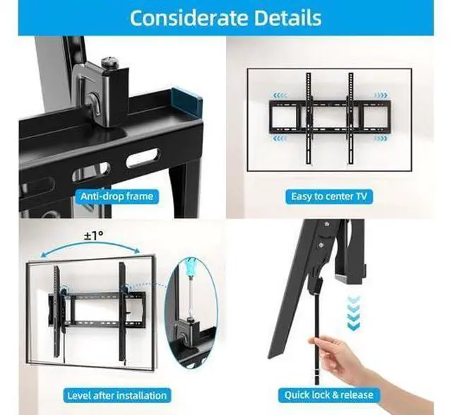 Alt view image 4 of 7 - HOME VISION Heavy Duty Tilt TV Wall Mount Bracket for 48-120 Inch Flat/Curved TVs, 200Lbs Capacity, Fits 16/18/24 Inch Studs, Max VESA 800x600mm for LED OLED LCD