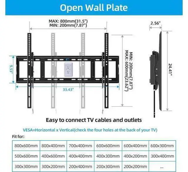 Alt view image 5 of 7 - HOME VISION Heavy Duty Tilt TV Wall Mount Bracket for 48-120 Inch Flat/Curved TVs, 200Lbs Capacity, Fits 16/18/24 Inch Studs, Max VESA 800x600mm for LED OLED LCD