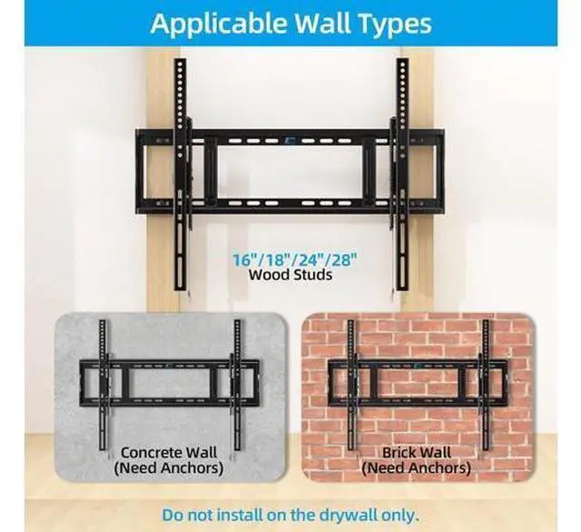 Alt view image 6 of 7 - HOME VISION Heavy Duty Tilt TV Wall Mount Bracket for 48-120 Inch Flat/Curved TVs, 200Lbs Capacity, Fits 16/18/24 Inch Studs, Max VESA 800x600mm for LED OLED LCD