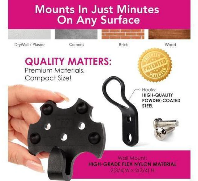 Alt view image 4 of 7 - HangSmart TV® Wall Mount NO Stud - Original & Patented Easy Install, DIY for 19-100" TVs, Holds Up to 150LBS, Fits Most LED LCD Flat Screens & Monitors, Includes Hardware