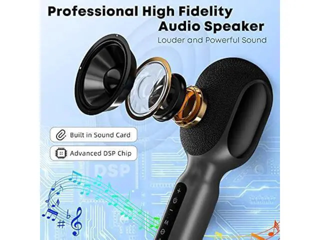 Alt view image 2 of 5 - Wireless Bluetooth Karaoke Microphone, 5-in-1 Portable Handheld Mic Speaker with Dynamic RGB Lights, Mini Karaoke Machine for Car Travel Home Party, Music Recording, Duet Singing, Gift for Kids Adults