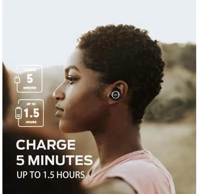 Alt view image 7 of 7 - Clarity 101 AirLinks Wireless Earbuds Bluetooth 5.0 in-Ear Headphones with Charging Case Stereo Earphones Deep Bass Sound IPX5 Waterproof Built-in Mic Clear Call Secure Fit for Sports