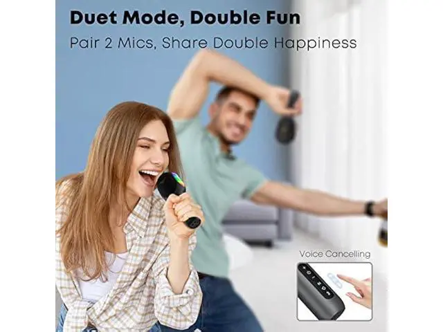 Alt view image 4 of 5 - Wireless Bluetooth Karaoke Microphone, 5-in-1 Portable Handheld Mic Speaker with Dynamic RGB Lights, Mini Karaoke Machine for Car Travel Home Party, Music Recording, Duet Singing, Gift for Kids Adults
