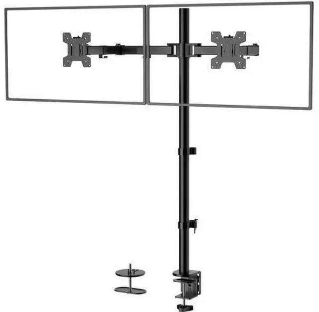 Main image of WALI Extra Tall Dual LCD Monitor Fully Adjustable Desk Mount Fits 2 Screens up to 27 inch, 22 lbs. Weight Capacity per Arm (M002XL), Black