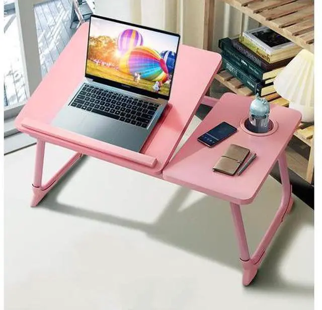 Main image of Laptop Desk for Bed,Asltoy Laptop Bed Tray Table,Foldable Lap Desk Stand Notebook Desk Adjustable Table for Bed Portable Notebook Bed Tray Lap Tablet with Cup Holder (Pink)