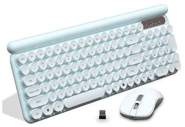 Main image of Wireless Mouse and Keyboard Combo,Ultra Thin 2.4G Cordless Punk Style Office Keyboard with USB Ergonomic Optical Mice Set for PC Laptops Notebooks Computer (Light Green)