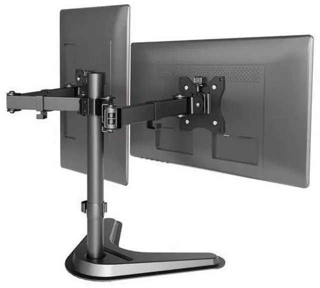 Main image of Claiks Dual Monitor Mount, Ergonomic Adjustable Monitor Arm for Max 32 inch Screens, Adjustable Computer Monitor Stand up to 40 lbs, VESA Mounting Holes 75&100mm, Black