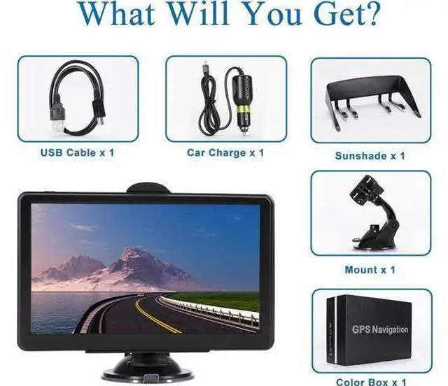 Alt view image 6 of 6 - GPS Navigator for Car, Latest 2025 Map, 7 inch Touch Screen Real Voice Spoken Turn-by-Turn Direction Reminding Navigation System for Cars