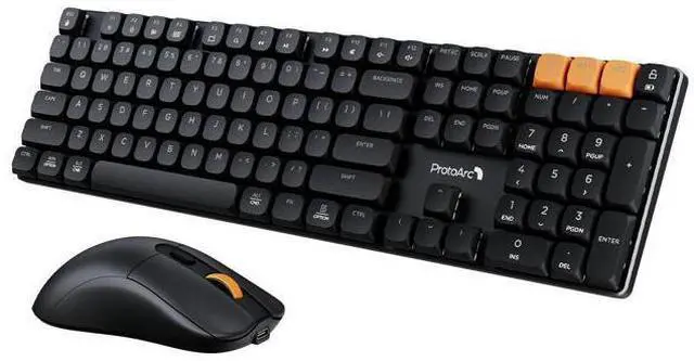 Main image of ProtoArc KM310 Mechanical Keyboard and Mouse, Wireless Rechargeable Aluminum Keyboard Mouse, 2.4G+Dual Bluetooth, Low Profile Keys, Linear Red Switches, Multi-Device, for Windows/Mac - Black