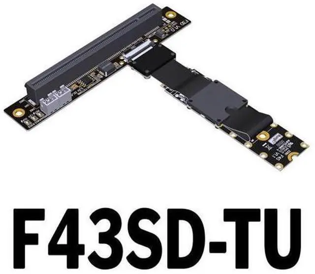 Alt view image 2 of 7 - JMT ADT-F43SD PCIE 5.0 x16 to M.2 NGFF Key M Card Extension Cable 128G/bps GEN5 FCC Cable Compatible with M.2 NVMe Graphics Card (F43SD-TU,50CM)