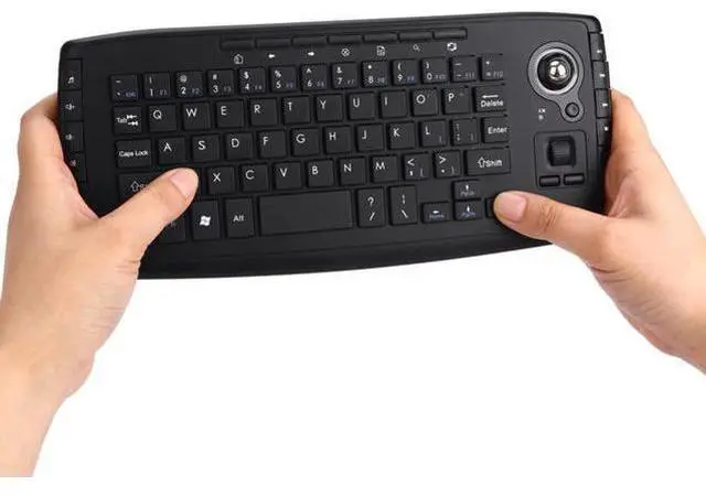 Alt view image 2 of 7 - Calvas E30 2.4GHz Wireless Keyboard with Trackball Mouse Scroll Wheel Remote Control for Android TV BOX Smart TV PC Notebook XBOX 360 - (Color: White)