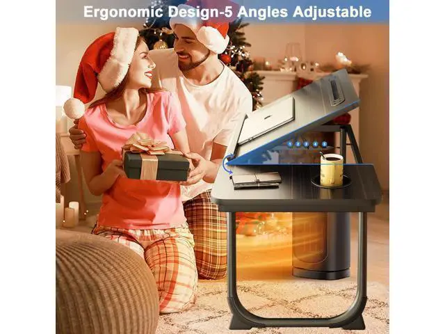 Alt view image 3 of 5 - Laptop Desk for Bed,Asltoy Laptop Bed Tray Table,Foldable Lap Desk Stand Notebook Desk Adjustable Laptop Table for Bed Portable Notebook Bed Tray Lap Tablet with Cup Holder (BK with USB)