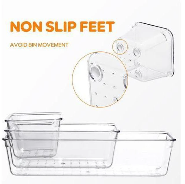 Alt view image 7 of 7 - Citylife 4PCS Plastic Storage Bins with Organizer Tray, Stackable Clear File Box, Versatile Craft Storage for Office, Kitchen, Bathroom and School Supplies, 24-pack