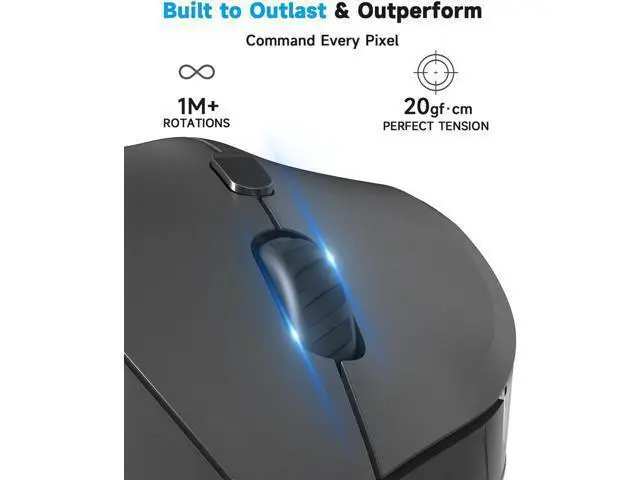 Alt view image 7 of 7 - Ergonomic Mouse Wireless Rechargeable Bluetooth Vertical Mouse with RGB 4800 DPI Optical Tracking 2.4G Computer Mouse Compatible with Laptop PC Mac and Desktop - Gray