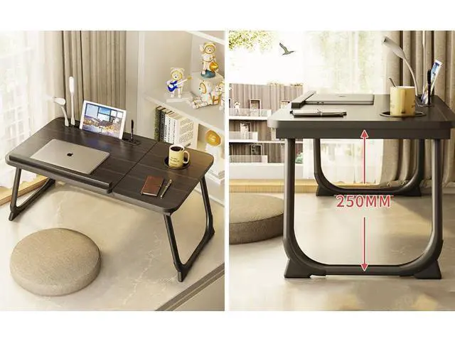 Alt view image 5 of 5 - Laptop Desk for Bed,Asltoy Laptop Bed Tray Table,Foldable Lap Desk Stand Notebook Desk Adjustable Laptop Table for Bed Portable Notebook Bed Tray Lap Tablet with Cup Holder (BK with USB)