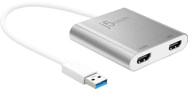 Main image of USB to HDMI Adapter - Dual HDMI USB 3.0 Multi-Monitor Cable | 4K + 1080p | Compatible with Windows and macOS (JUA365)
