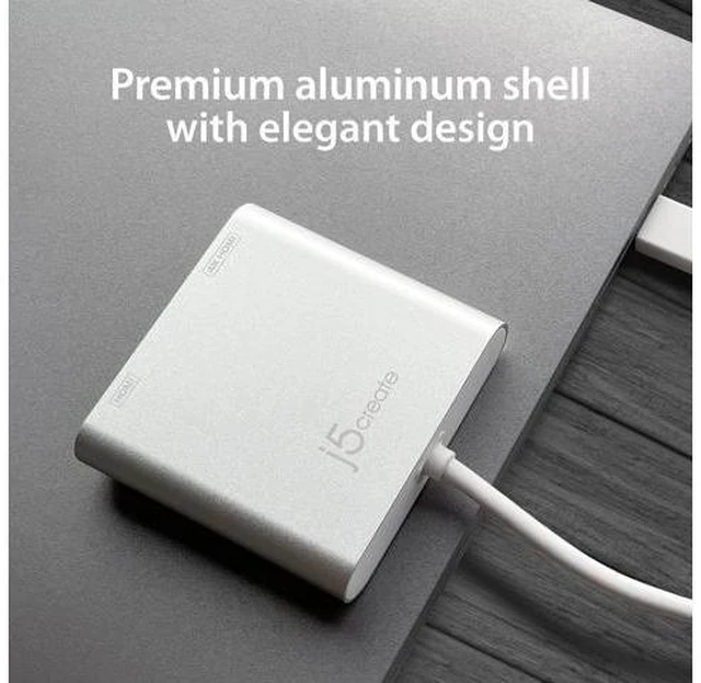 Alt view image 4 of 7 - USB to HDMI Adapter - Dual HDMI USB 3.0 Multi-Monitor Cable | 4K + 1080p | Compatible with Windows and macOS (JUA365)