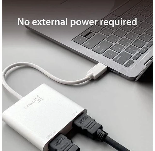 Alt view image 5 of 7 - USB to HDMI Adapter - Dual HDMI USB 3.0 Multi-Monitor Cable | 4K + 1080p | Compatible with Windows and macOS (JUA365)