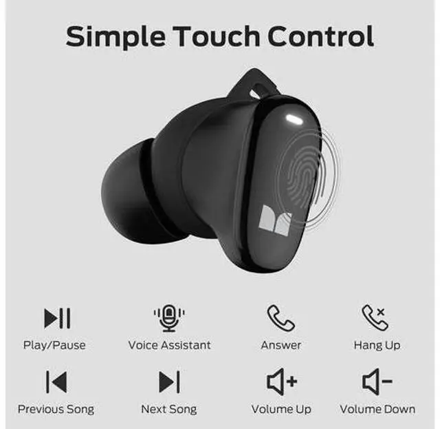 Alt view image 4 of 7 - N-Lite 206 Bluetooth Wireless Earbuds in Ear Headphones Bluetooth 5.4 Ear Buds Built-in Mic Comfortable Fit Touch Control Type-C Fast Charging IPX6 Waterproof 25H Playtime Black