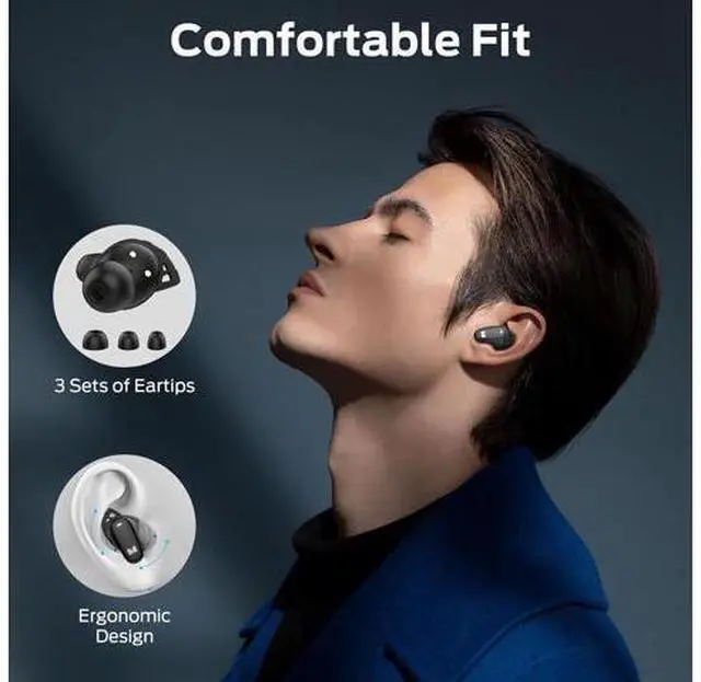 Alt view image 7 of 7 - N-Lite 206 Bluetooth Wireless Earbuds in Ear Headphones Bluetooth 5.4 Ear Buds Built-in Mic Comfortable Fit Touch Control Type-C Fast Charging IPX6 Waterproof 25H Playtime Black