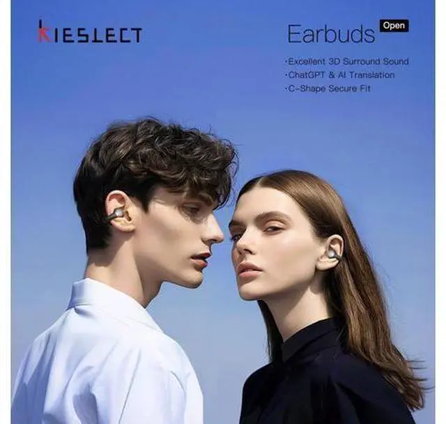 Alt view image 2 of 5 - Kieslect Clip on Earbuds Open Ear Wireless Bluetooth Headphones AI 165 Language Translator Earbuds with Wireless Charging Case, Translation Earphones Real Time, Translate Ear Buds for Travel Learning