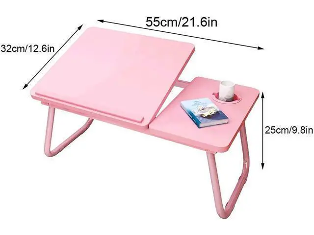 Alt view image 5 of 5 - Laptop Desk for Bed, Laptop Bed Tray Table,Foldable Lap Desk Stand Notebook Desk, Adjustable Lap Bed Tray Folding Table Lap Stand with Cup Holder