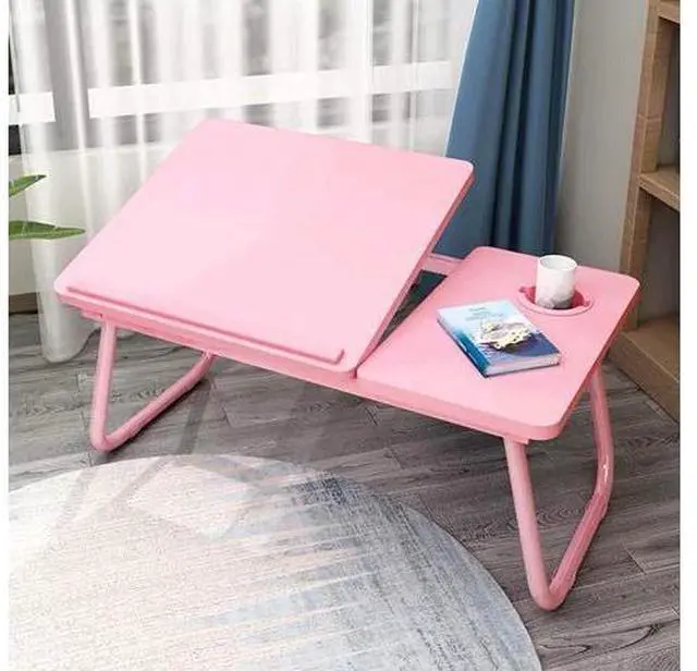 Alt view image 4 of 5 - Laptop Desk for Bed, Laptop Bed Tray Table,Foldable Lap Desk Stand Notebook Desk, Adjustable Lap Bed Tray Folding Table Lap Stand with Cup Holder