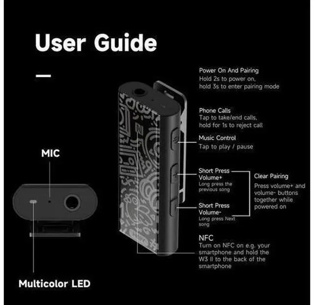 Alt view image 6 of 7 - HiBy W3 II Headphone Amp Bluetooth 5.2 Receiver USB DAC for Car Audio/Smartphone/PC/Laptop