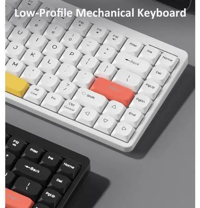 Alt view image 3 of 5 - LINKEET Wireless Mechanical Keyboard 2.4G/Bluetooth, Ultra-Slim Low Profile Silent Mechanical Red Switch, 75% Compact 84 Keys TKL Gaming Keyboard with Ergonomic Magnetic Feet for Multi Device, Black