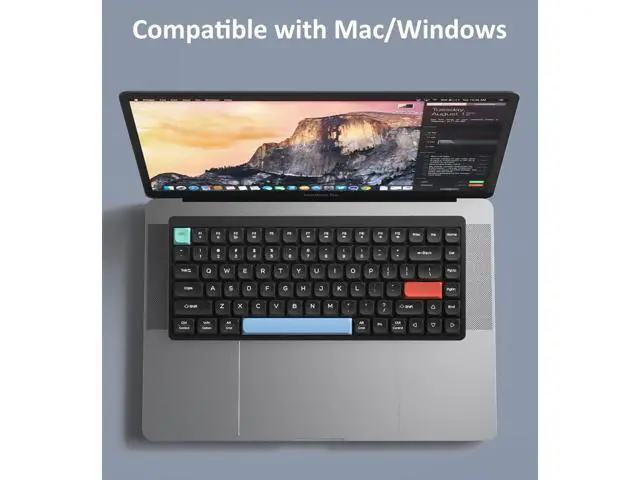 Alt view image 4 of 5 - LINKEET Wireless Mechanical Keyboard 2.4G/Bluetooth, Ultra-Slim Low Profile Silent Mechanical Red Switch, 75% Compact 84 Keys TKL Gaming Keyboard with Ergonomic Magnetic Feet for Multi Device, Black