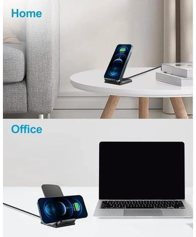 Alt view image 2 of 7 - Wireless Charger for Galaxy S26 | S25 | S24+ | S24 Ultra | S23 | S22 | S21 | S20 FE | S10 | S10e | S9 Plus | S8 | Note 20 | 10 | 9 | 8 | Z Flip Fold 5 4 3 Qi-Certified 10w Fast Charging Stand