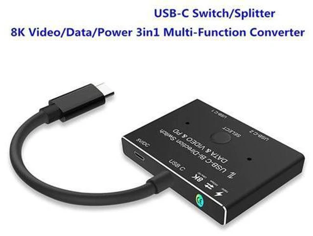 Main image of CableDeconn USB-C USB3.1 Type-C 8K Switch Bi-Direction Adapter 8K@30Hz 4K@120Hz Power Delivery 100w 10Gbps Data Transfer Multi-Function Splitter Converter Cable for Multiple USB-C Sources and Displays