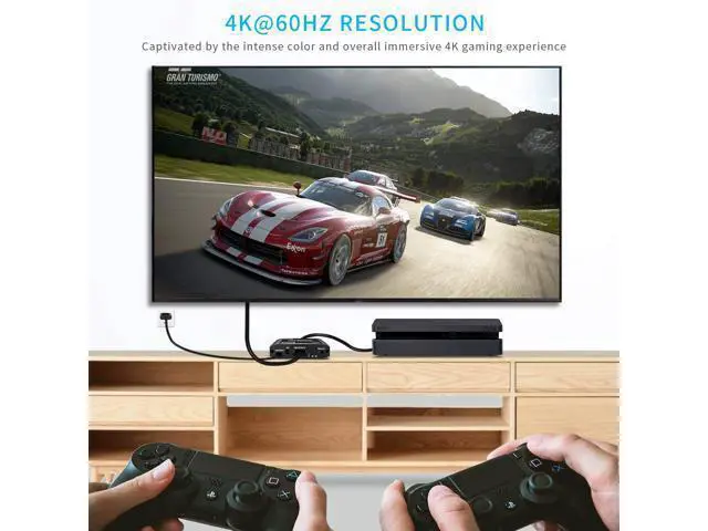 Alt view image 4 of 7 - HDMI Switch 4K HDMI Splitter, Koopman Aluminum HDMI 2.0 Switch 3 in 1 Out, HDMI Switch with IR Remote Control, Supports HDCP 2.2 4K@60Hz HDR 3D HD1080P, HDMI Switcher for PS4 Xbox Apple TV Fire Stick