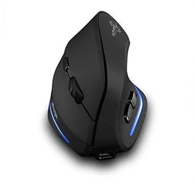 Main image of zelotes f35 ergonomic mouse, rechargeable wireless vertical mouse, 2400dpi, 6 buttons optical mouse mice for laptop,computer,pc,black