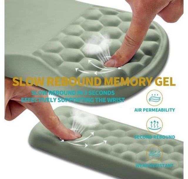 Alt view image 3 of 6 - 2 in 1 Ergonomic Mouse Pad Wrist Support & Wrist Rest for Computer Keyboard Set with Relieve Carpal Tunnel Pain Massage Bulge and Full Memory Gel Design (2In1 Set Light Green)