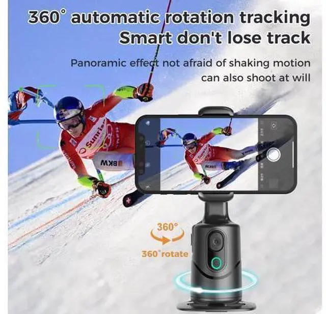 Alt view image 2 of 7 - Auto Face Tracking Phone Holder,No App Required,360° Rotation Phone Camera Stand with Remote and Gesture Control, Smart Shooting Tripod for Vlog/TIK Tok Live Streaming YouTube Video Recording