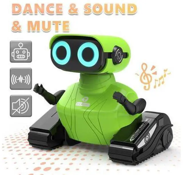 Alt view image 4 of 7 - GILOBABY Remote Control Robot, 2.4GHz RC Robot Toy for Kids, with Shine Eyes, Flexible Head and Hands, 360 Degree Rotation, Idea Gift Toy for Babies Toddlers Kids Children - Green