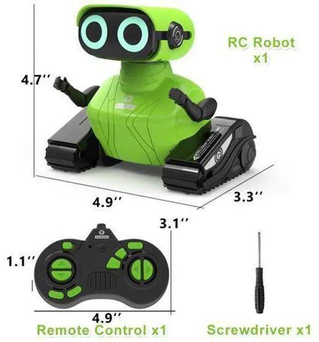 Alt view image 6 of 7 - GILOBABY Remote Control Robot, 2.4GHz RC Robot Toy for Kids, with Shine Eyes, Flexible Head and Hands, 360 Degree Rotation, Idea Gift Toy for Babies Toddlers Kids Children - Green