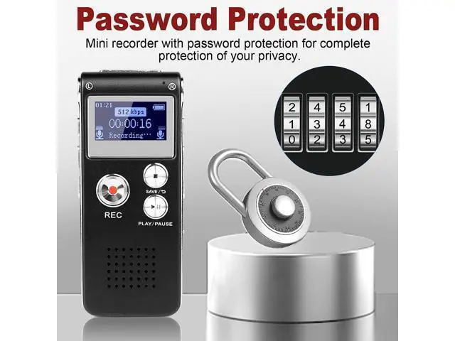 Alt view image 5 of 6 - Digital Voice Recorder Voice Activated Recorder with Playback Audio Recording Device for Lectures Meetings Dictaphone Recorder with Password/USB