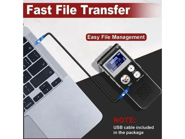Alt view image 6 of 6 - Digital Voice Recorder Voice Activated Recorder with Playback Audio Recording Device for Lectures Meetings Dictaphone Recorder with Password/USB