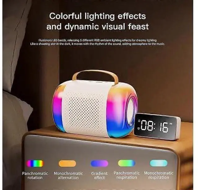 Alt view image 4 of 5 - Ecocleanpath Mini Karaoke Machine with Wireless Mic, Bluetooth Speaker, RGB Lights for Kids & Adults