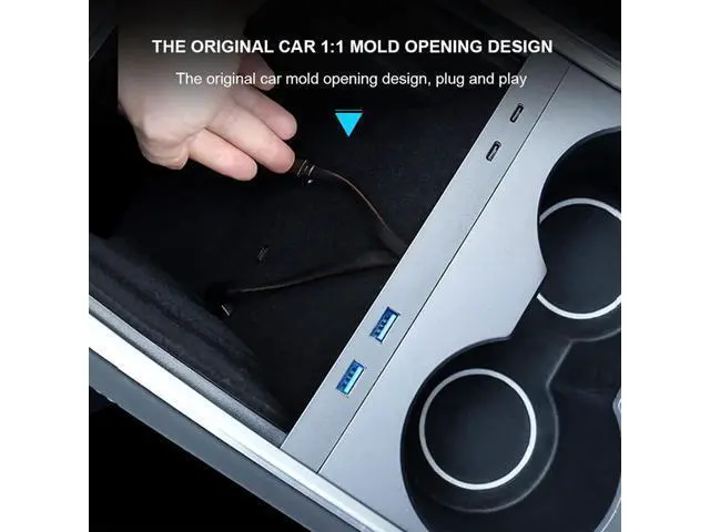 Alt view image 2 of 7 - 27W Quick USB HUB Fit for Y Shunt HUB Intelligent Docking Station Car Adapter Powered Splitter Extension Hub Docking Quick Interior Intelligent USB Docking Station Station USB and