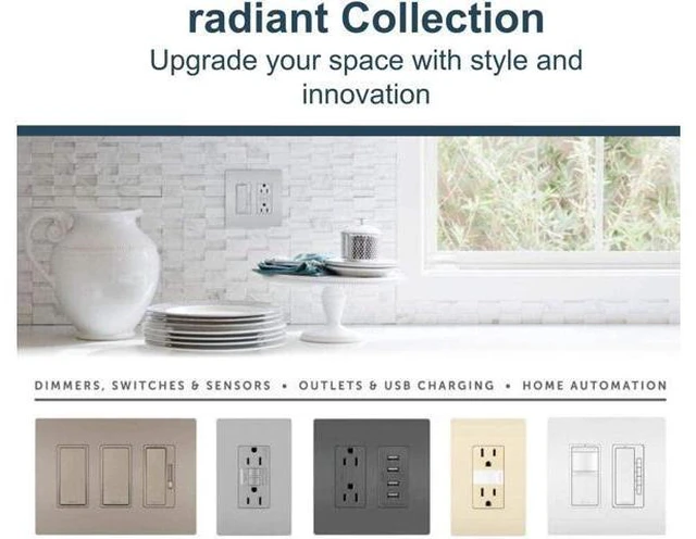 Alt view image 7 of 7 - Legrand radiant 1597SWTTRBKCCD4 15 Amp Combination GFCI Self Test Tamper-Resistant Decorator Outlet with Single Pole Light Switch, Black (1 Count)