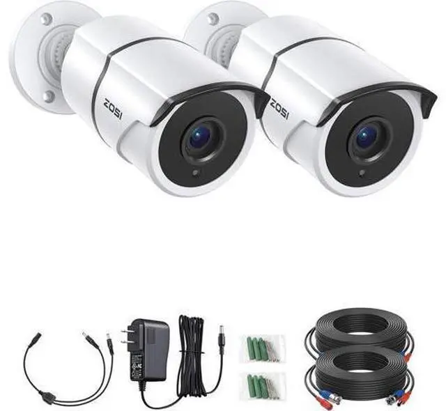 Main image of ZOSI 2 Pack 1080P Home Security Cameras with Audio Recording,Built-in Microphone,1920TVL 2.0MP HD-TVI Surveillance Cameras with 120ft IR Night Vision,Waterproof Surveillance Bullet Camera System